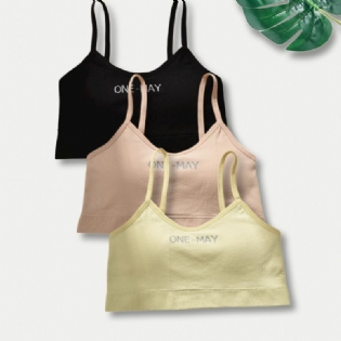 3 Stk Piger Blød Sports-bh Comfort Camisole Vest Med Aftagelig Pude