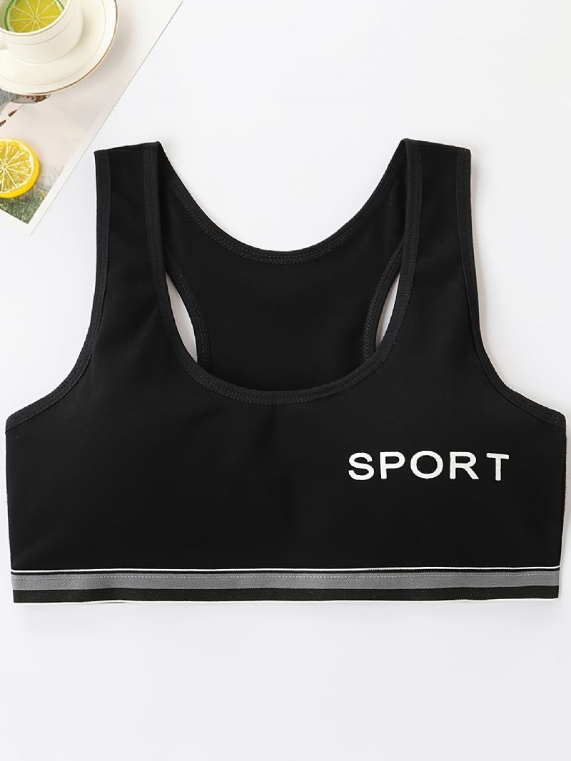 4 Stk Teen Piger Casual Bomuld Sport Bh Åndbar Stretchy Undertøj Vest