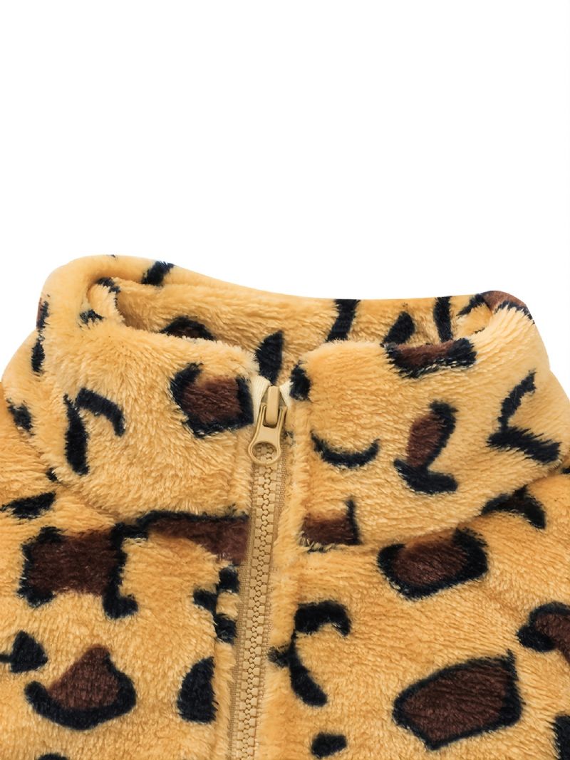 Baby Plys Vest Med Leopardprint Med Lynlås