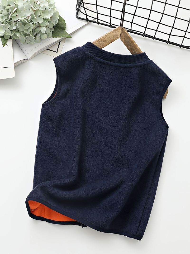 Baby Lynlås Lomme Bamse Vest Tegneserie Broderi Drenge Piger Børn Tøj