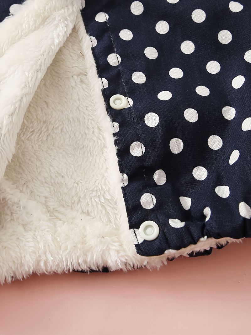 Babypiger Polka Dot & Velvet Vendbar Vest Til Efterår Vinter Ny