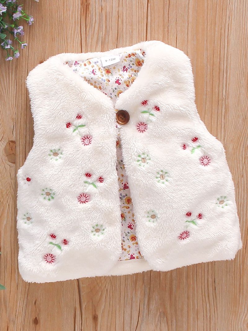 Julegave Fw Piger Plys Flower Plant Print Vest