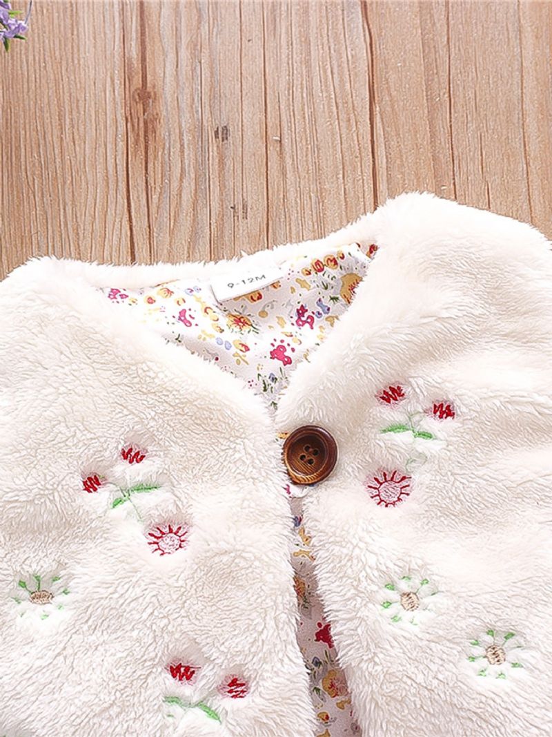 Julegave Fw Piger Plys Flower Plant Print Vest