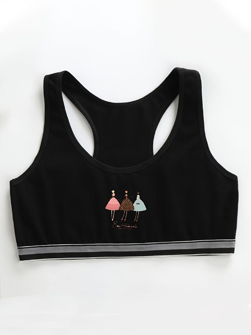 3 Stk Trænings-bh Til Piger Sømløs Strækbar Sportsbralette Ærmeløse Afgrøder Tanktops Undertøj