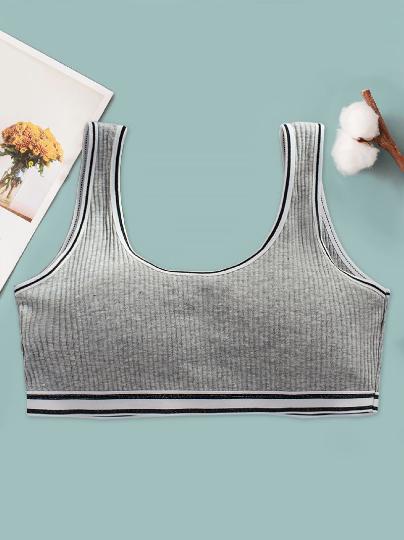 3 Stk Trænings-bh Til Piger Sømløs Strækbar Sportsbralette Ærmeløse Afgrøder Tanktops Undertøj