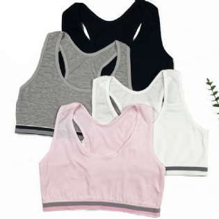 4 Stk/sæt Pige Solid Bh Tank Top Til Sports Fitness