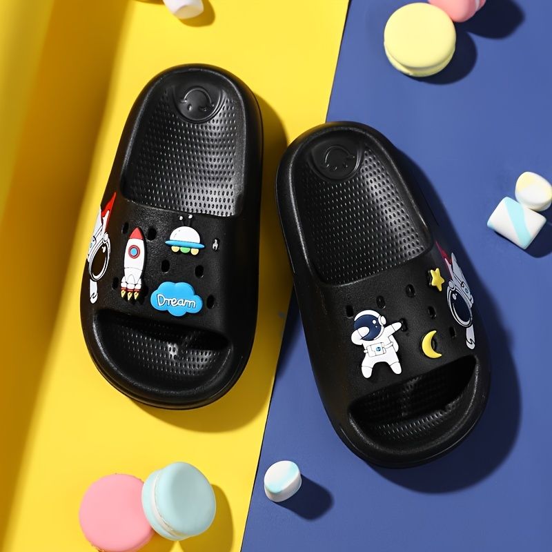 Baby Børn Drenge Slides Blødsålede Skridsikre Hjemmesko Med Tegneseriedesign