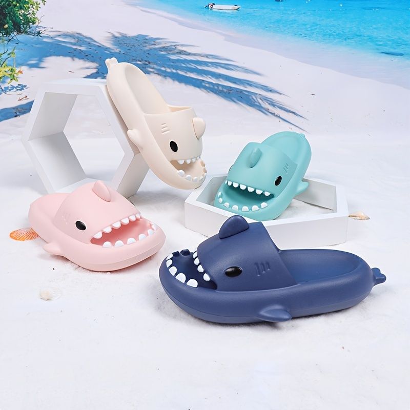 Børn Baby Piger Drenge Unisex Blødkogt Shark Design Eva Indendørs Udendørs Slides Hjemmesko