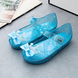 Piger Jelly Shoes Mary Jane Flats Princess Blue Snow Queen Sandaler