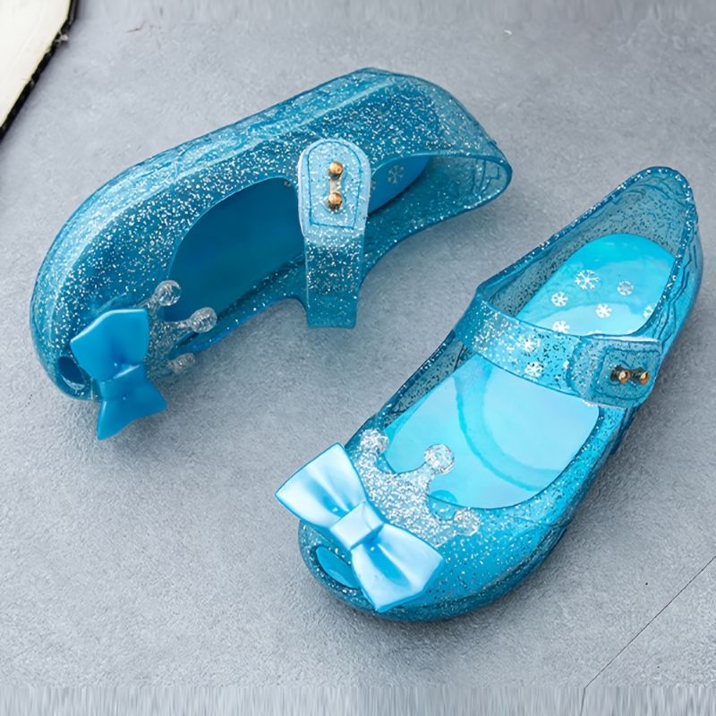 Piger Jelly Shoes Mary Jane Flats Princess Blue Snow Queen Sandaler