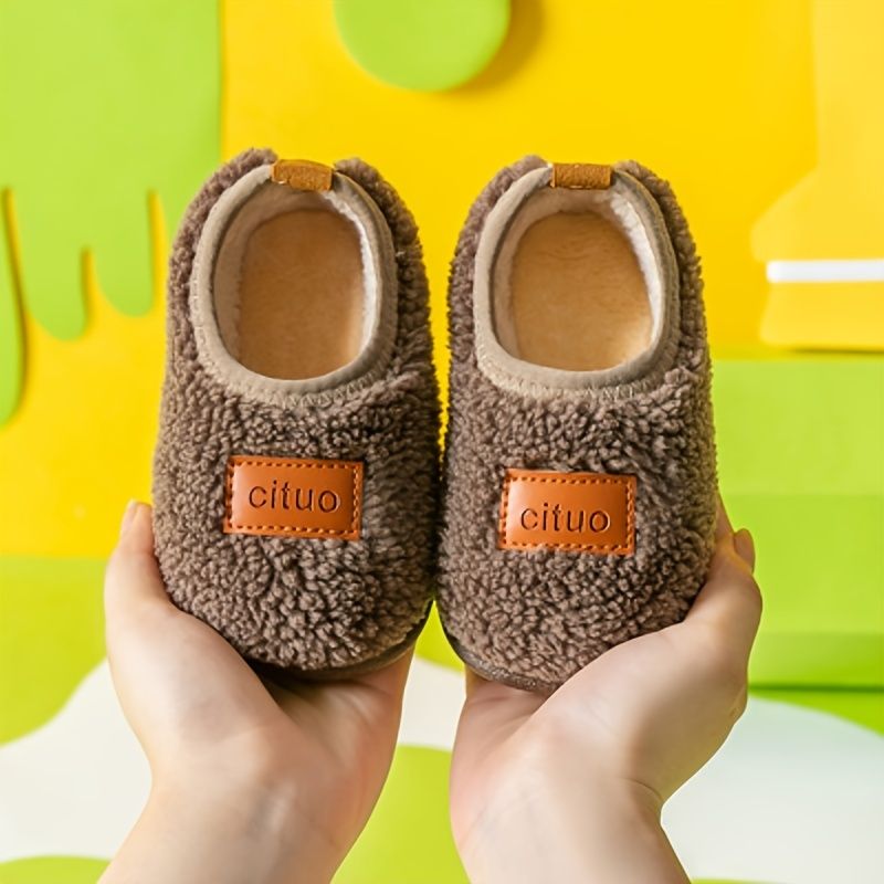 Toddler Baby Drenge Hjemmesko. Unisex Blødsålede Velvet Indendørs Udendørs Rutsjebaner