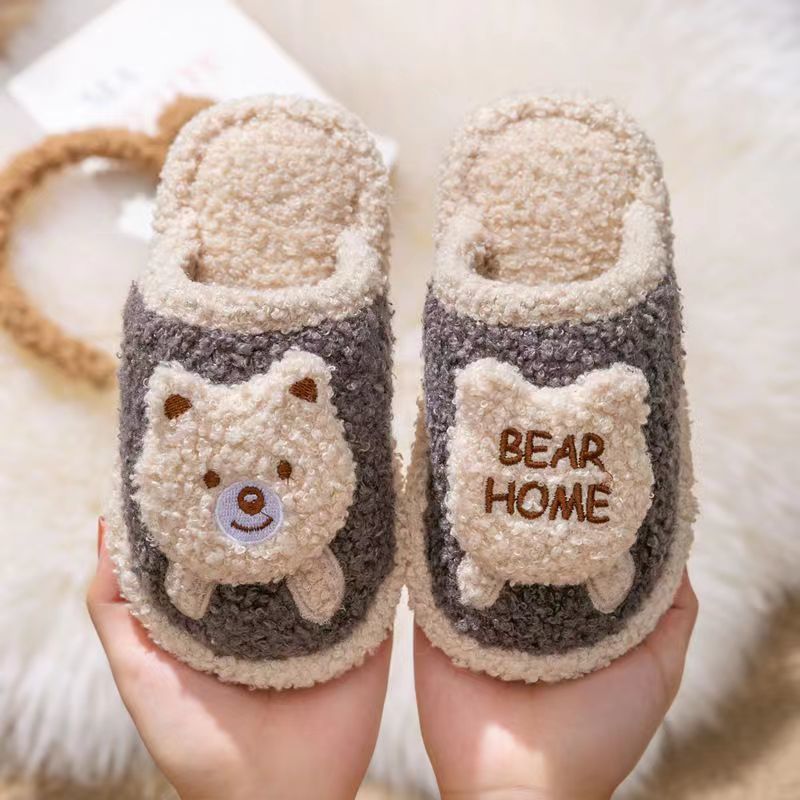 Børn Cute Bear Indendørs Varme Hjem Hjemmesko Efterår Vinter