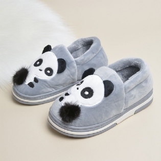 Drenge Hjemmesko Velvet Anti-slip Indendørs Rutsjebaner Med Pandadesign Til Vinter
