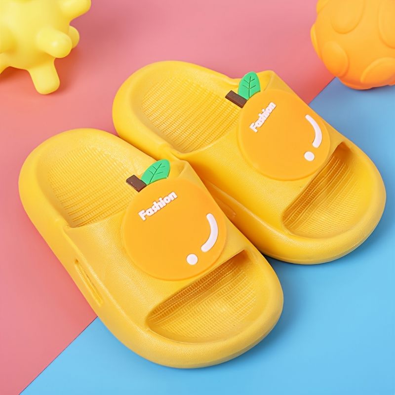 Toddler Børn Piger Sandaler Orange Frugt Mønster Hjem Hjemmesko Med Åben Tå