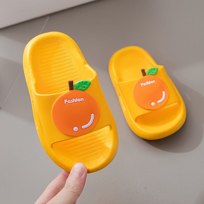 Toddler Børn Piger Sandaler Orange Frugt Mønster Hjem Hjemmesko Med Åben Tå