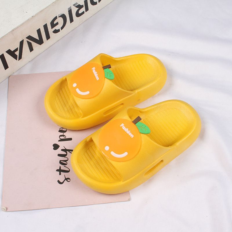 Toddler Børn Piger Sandaler Orange Frugt Mønster Hjem Hjemmesko Med Åben Tå