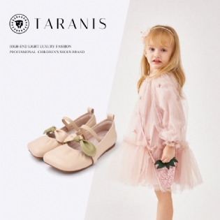 Klassiske Piger Mary Jane Flats Blødsåler Anti-slip Bowknot Party School Performance Lædersko Til Børn / Store /