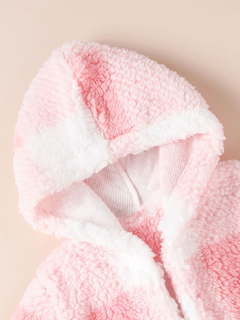 Baby Piger Plaid Lomme Foran Langærmet Termisk Hættetrøje Frakke Tøj