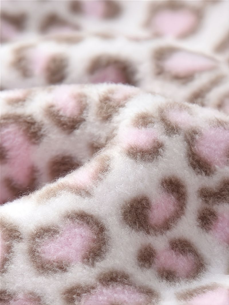 Babypigers Leopardprintet Fleecejakke Varm Frakke Vinter