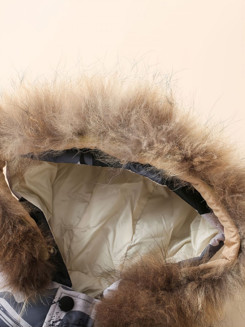 Børn Drenge Camo Mønster Hætte Termisk Puffer Frakke Polstret Overtøj Vinter Nyt Børnetøj