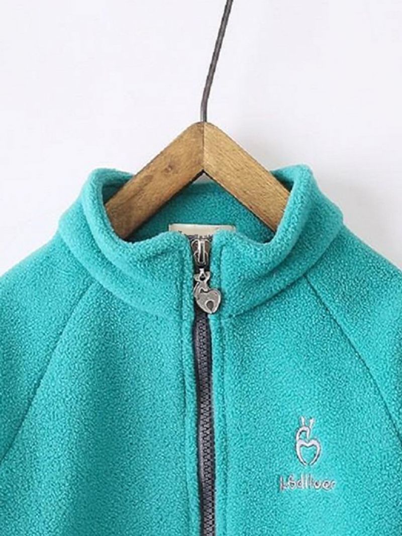 Børn Polar Fleece Stand-up Krave Baby Lynlås Frakke