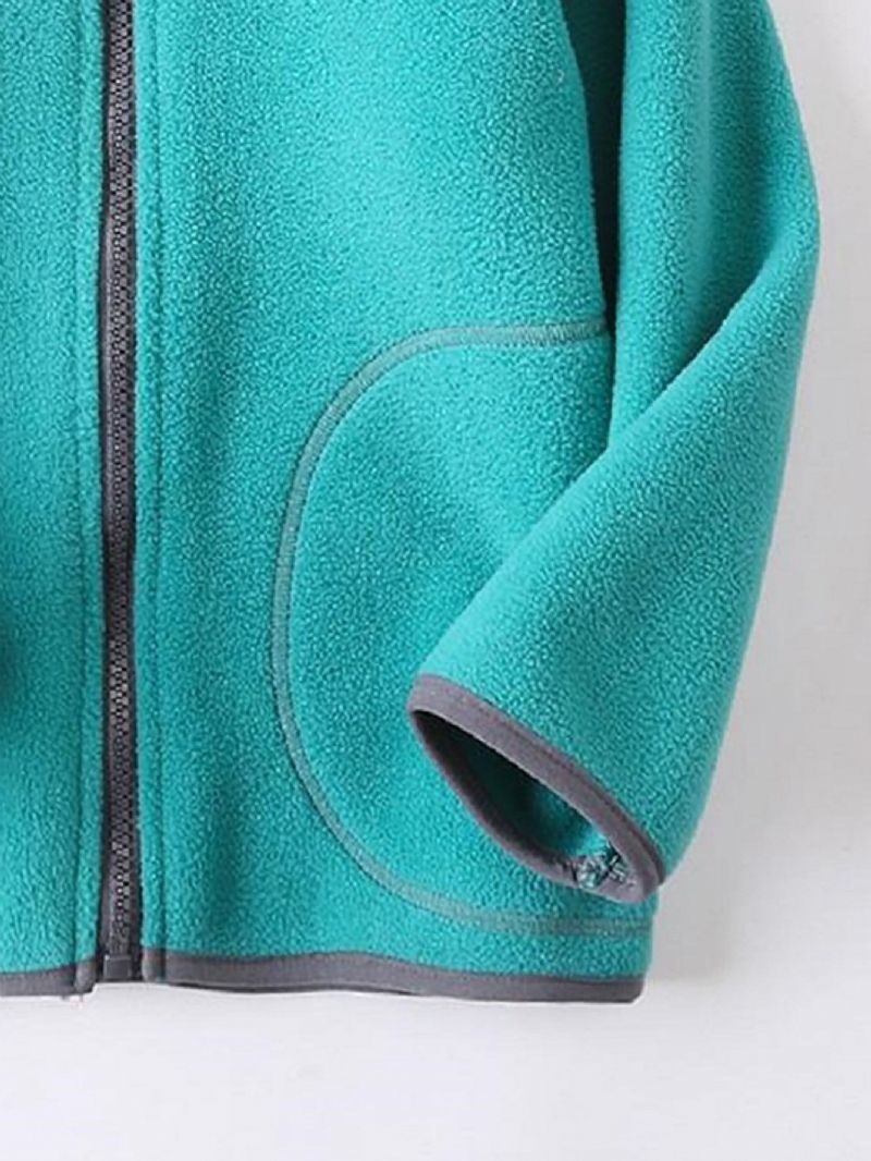 Børn Polar Fleece Stand-up Krave Baby Lynlås Frakke
