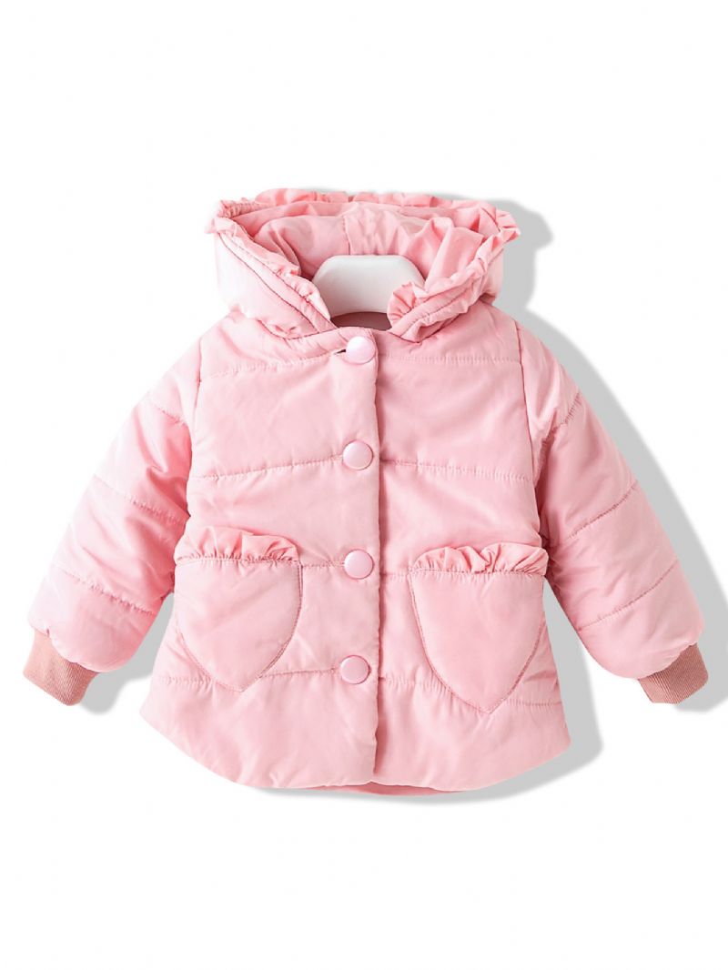 Christmas Price Cuts Piger Heart Pocket Hatte Thickened Frakke
