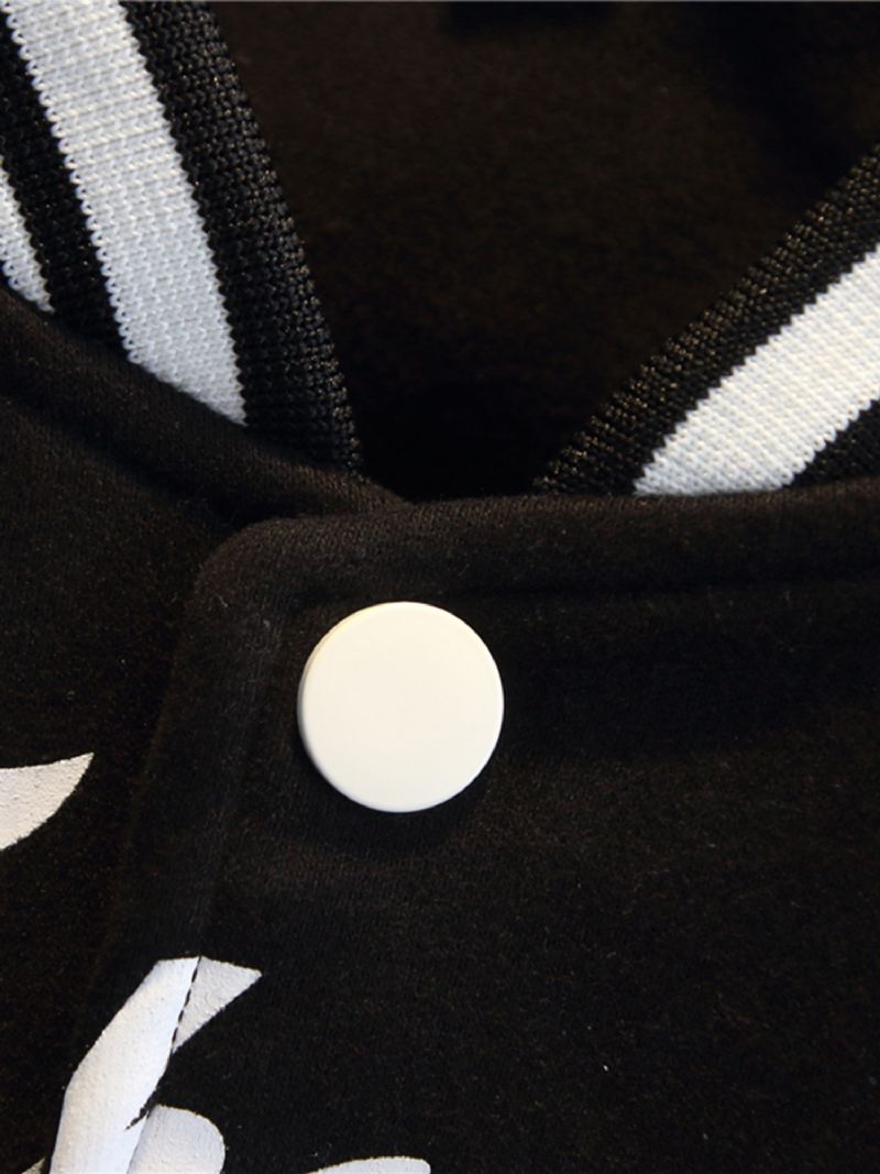 Drenge Bomuld Letter Print Skolestil Baseball Frakke