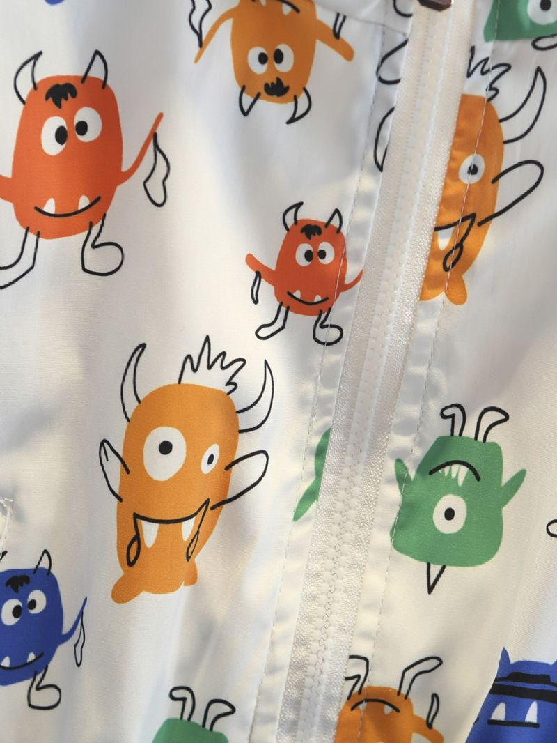 Drenge Hvid Monster Print Jakke