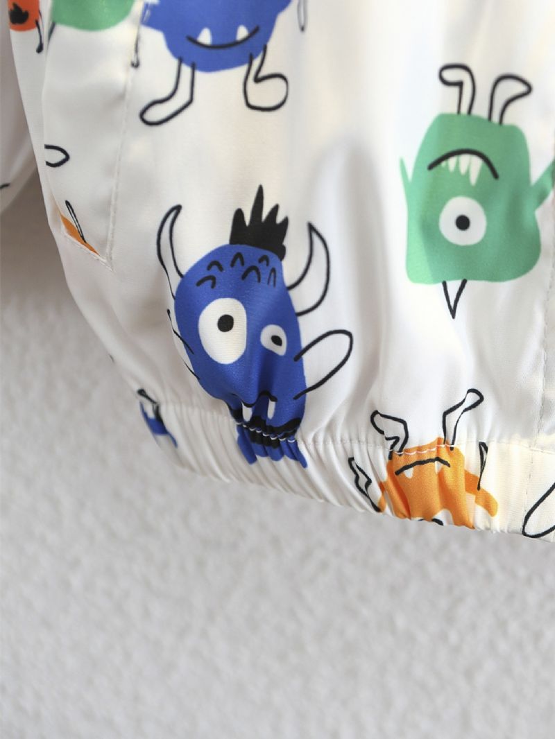 Drenge Hvid Monster Print Jakke