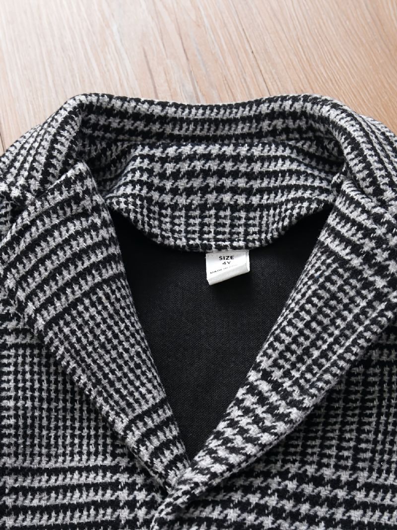 Drenge Plaid Fleecejakke Til Efterår/vinter