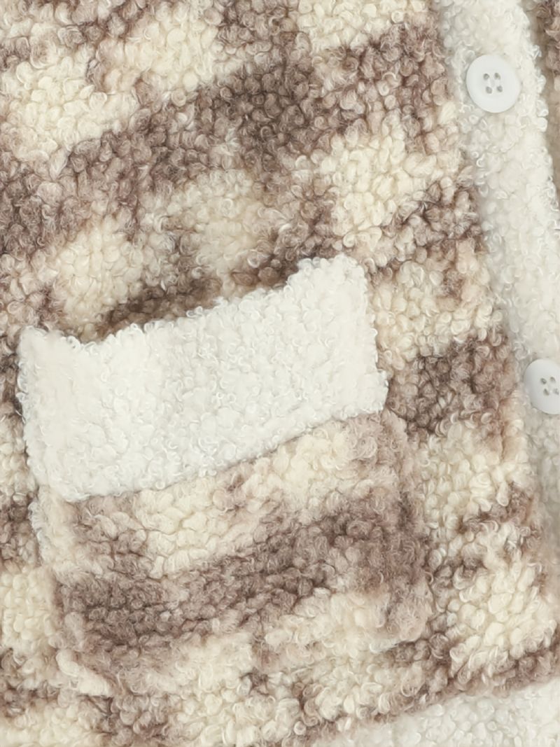 Efterår Vinter Ny Piger Plaid Afslappet Fleece Hættejakke Frakke