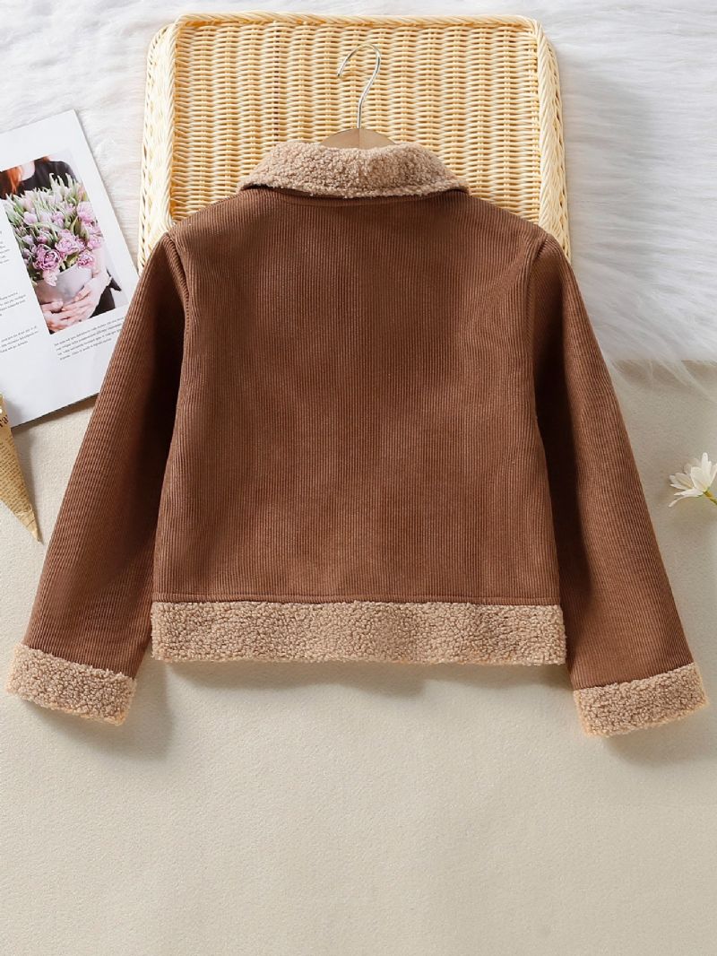 Ensfarvede Jakker Piger Fleece Frakker