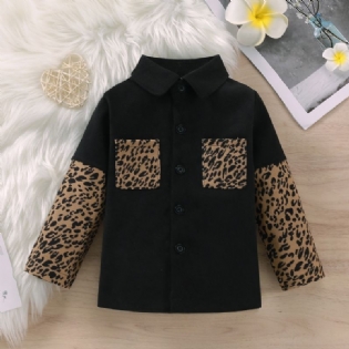 Langærmet Leopardfrakke Til Småbørnpiger