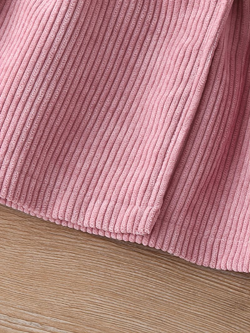 Ny Piger Corduroy Pink Langærmet Frakkejakke