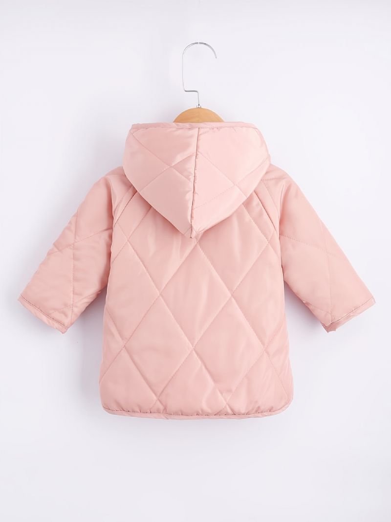 Piger Casual Pink Langærmet Button Down Varm Frakke Jakke Tøj