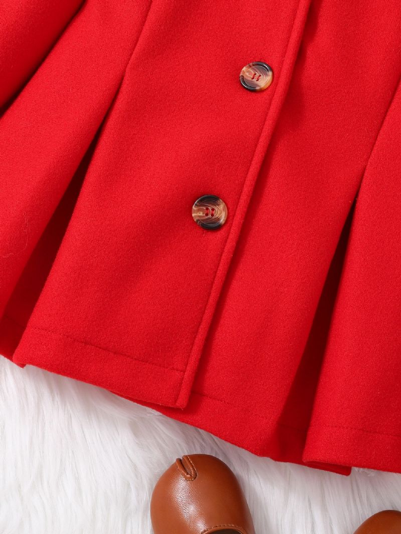 Piger Elegant Leopard Print Button Down Hættejakke Thermal Outwear Til Vinter Julefest