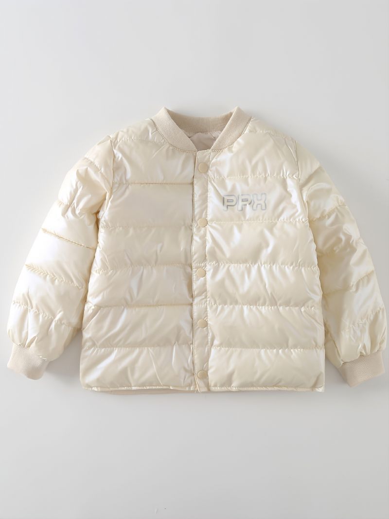 Piger Pufferfrakke Crew Neck Jakke Til Efterår Og Vinter Ny