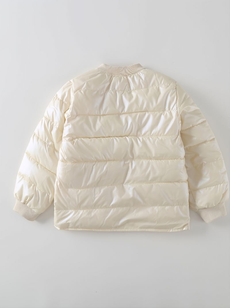 Piger Pufferfrakke Crew Neck Jakke Til Efterår Og Vinter Ny