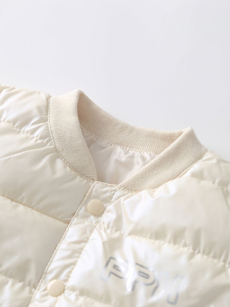 Piger Pufferfrakke Crew Neck Jakke Til Efterår Og Vinter Ny