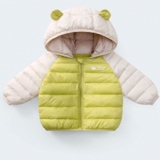 Småbørn Piger Vinter Polyester Varm Stripe Frakke Børne Hættejakke Baby Warm Outwear