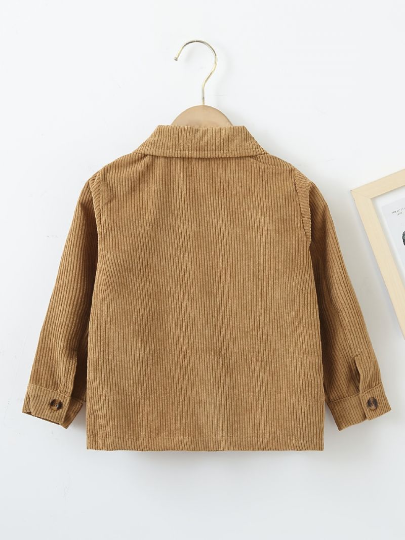 Toddler Drenge Langærmet Button Down Corduroy Jakke Børnetøj