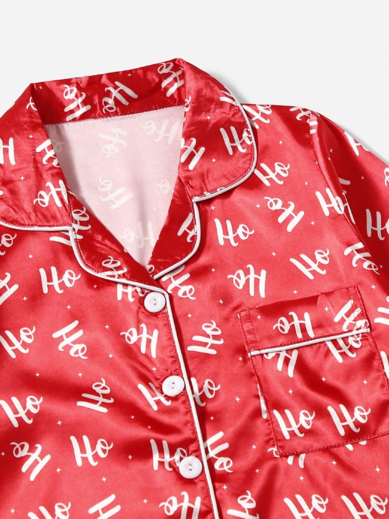 2 Stk Pige Jul Rød Casual Pyjamas Sæt