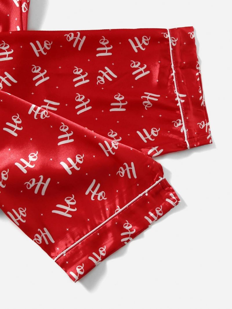 2 Stk Pige Jul Rød Casual Pyjamas Sæt