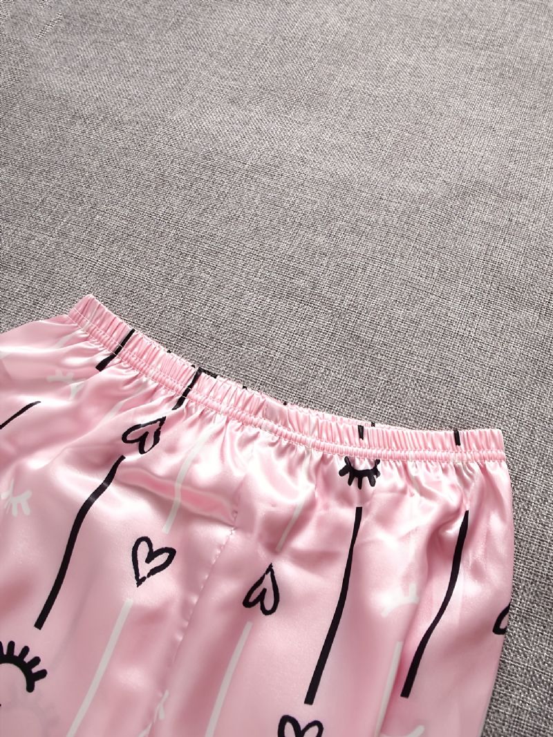 2 Stk/sæt Piger Langærmet Loungewear & Pyjamas Med Sødt Print