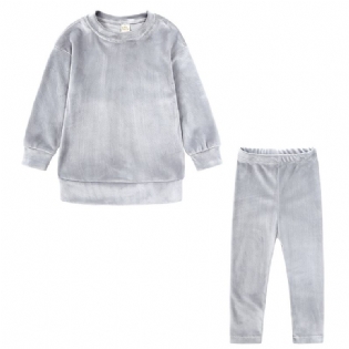 2stk Børnedragt Spring Fleece Varm Pyjamas Yderdragt