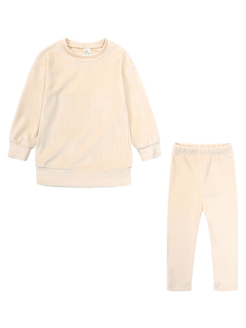 2stk Børnedragt Spring Fleece Varm Pyjamas Yderdragt