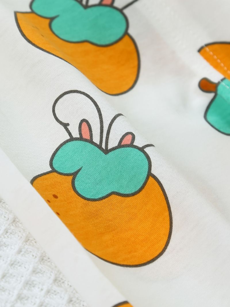 Babypiger Pyjamas Familieoutfit Sødt Kanintryk Med Rund Hals Og Langærmet Top Og Buksesæt Børnetøj