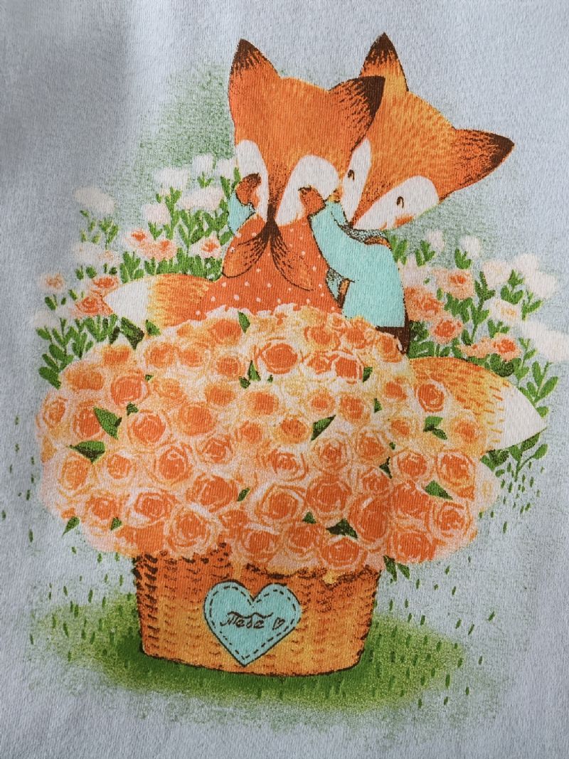 Babypyjamas Familieoutfit Dyreprint Med Rund Hals Og Langærmet Top Og Bukser Sæt Til Piger Børnetøj