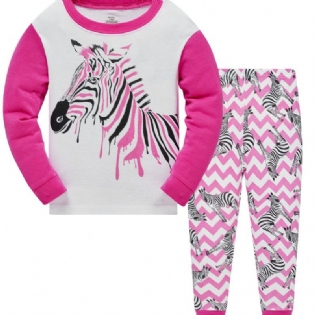 Cartoon Animal Designs Promotion Piger Langærmet Pyjamas To Decem Christmas